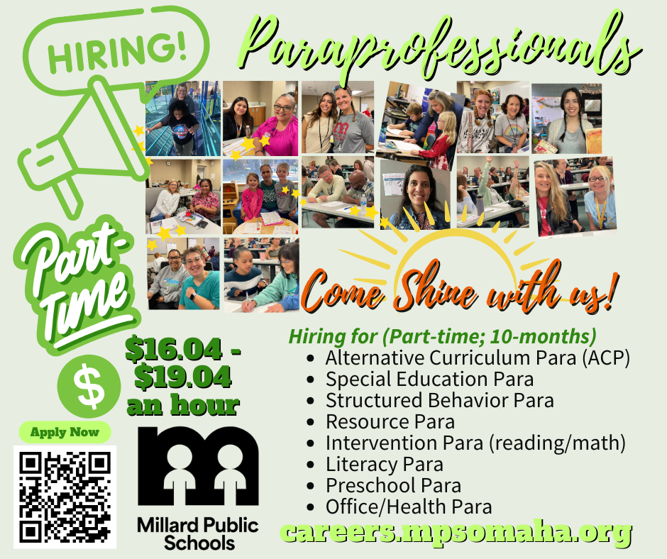 We are hiring Paraprofessionals!
