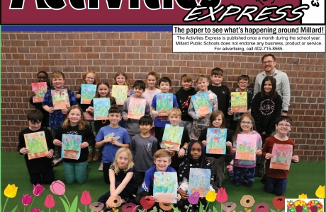 Front page of the May Activities Express paper