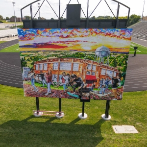 mural at buell stadium